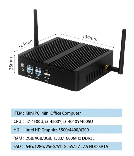 BEBEPC X30-8USB mini pc i3 to i7