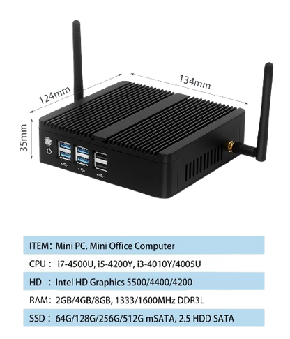 BEBEPC X30-8USB mini pc i3 to i7