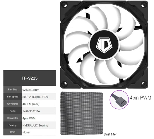 ID-COOLING TF-9215 9015 cooling fan RGB 800 - 2500 RPM