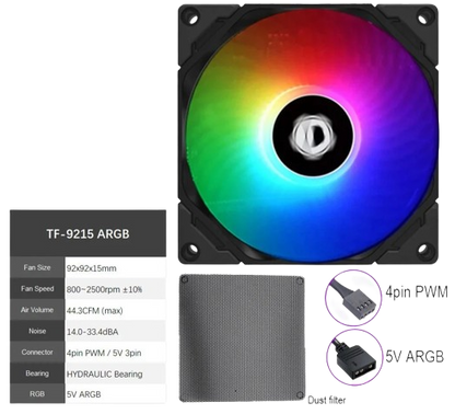 ID-COOLING TF-9215 9015 cooling fan RGB 800 - 2500 RPM